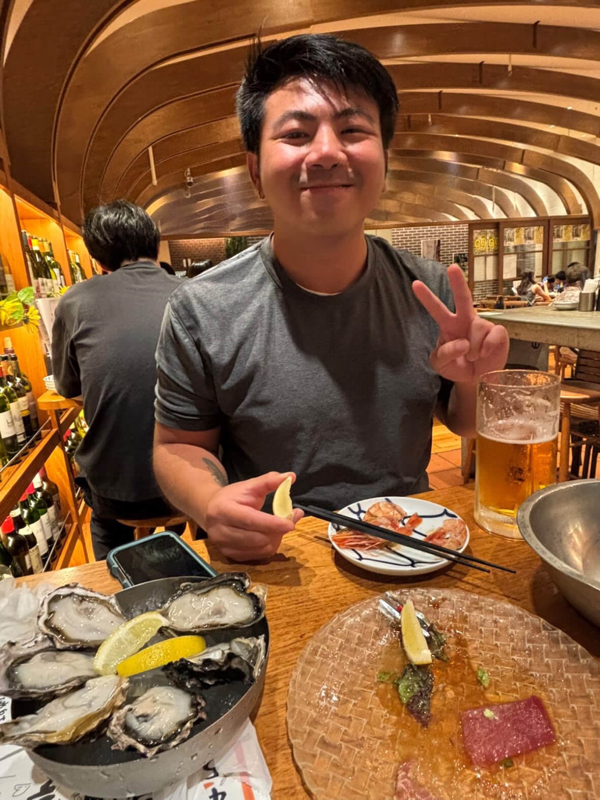 Rocky Yang at an izakaya in Japan